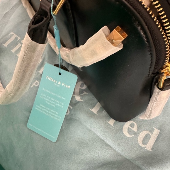 NWT Tiffany & Fred Studded Black Soft Leather Bag - Picture 7 of 8